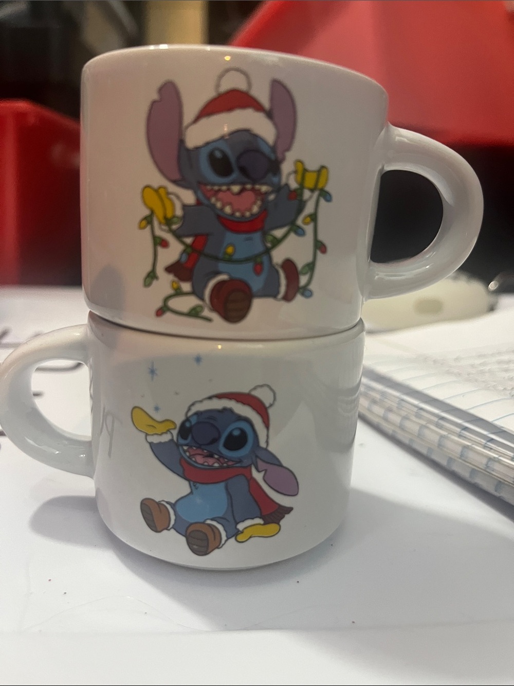 Disney Stitch Holiday Ceramic Espresso Cup 3oz ceramic mug - White 423